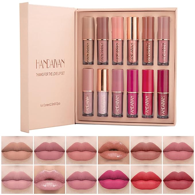 Riwaq Vista™ Handaiyan 12 Pcs Velvet Matte Liquid Lipstick Set